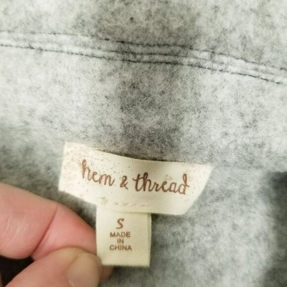 Hem & Thread Womens Small Herringbone Sleeveless Vest‎ Gray Retro Boho Indie - Picture 3 of 10